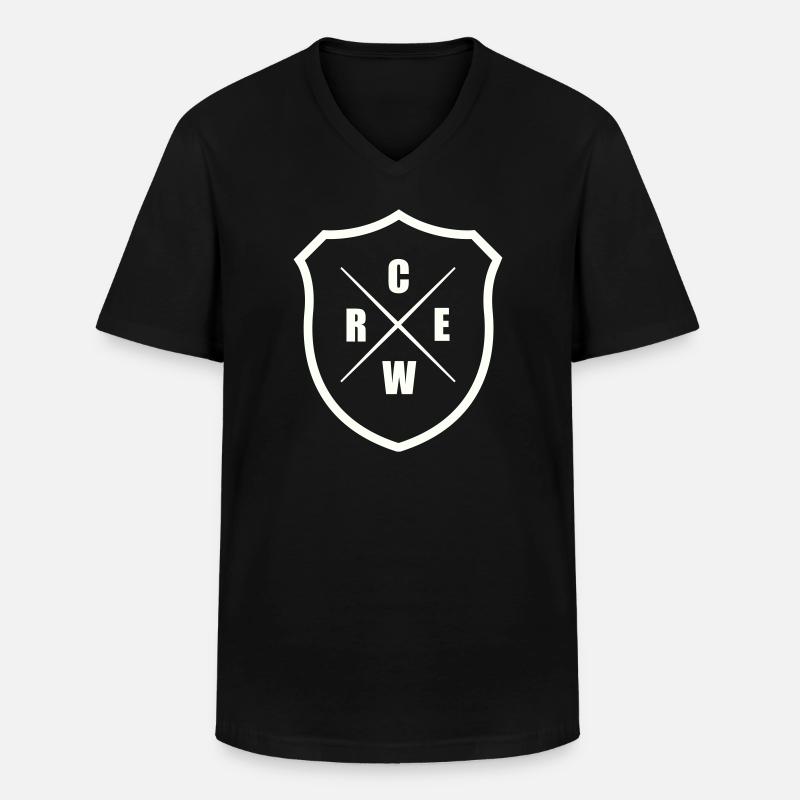 crew_wappen- - Männer-T-Shirt mit V-Ausschnitt - Schwarz