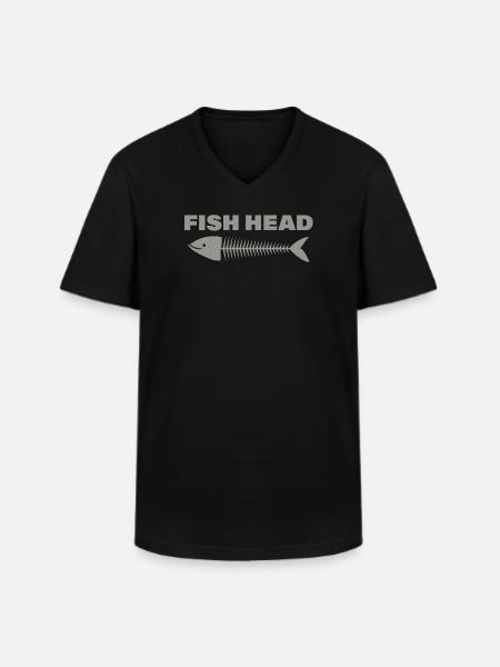 fish head - Men's V-Neck T-Shirt - black