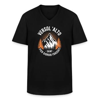 Verso L Alto Saint Pier Giorgio Frassati - T-shirt col V Homme - noir - Devant - AI Model Male 178 dark (178cm)