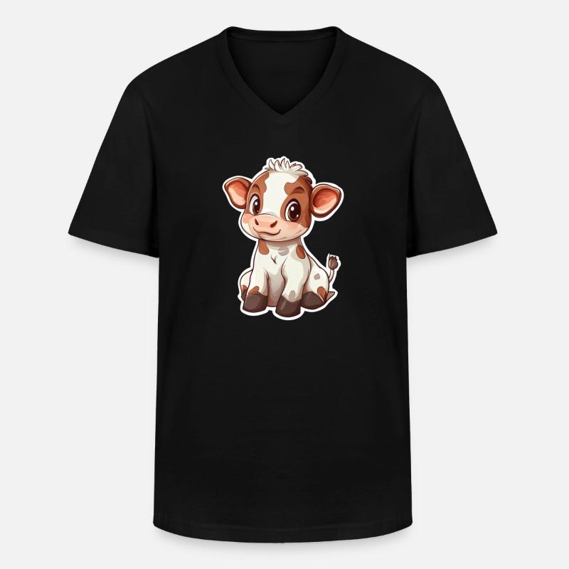 Kuh - Männer-T-Shirt mit V-Ausschnitt - Schwarz