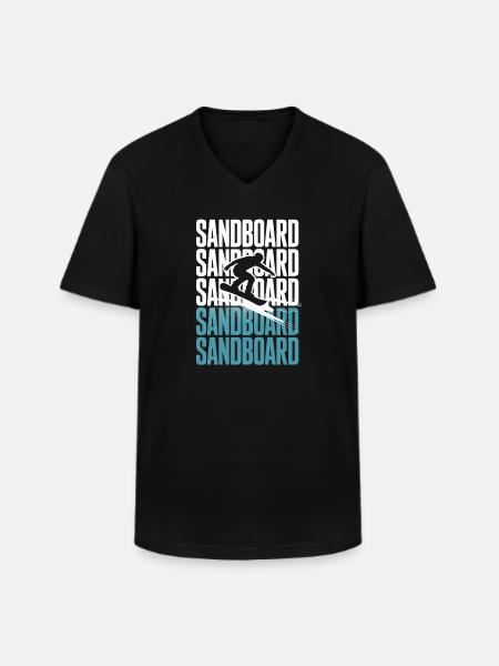 Retro Sandboarder Summer Sandboarding - Men's V-Neck T-Shirt - black
