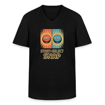Home Seleziona Snap Cultura Pop Videogioco retrò - Maglietta da uomo classica con scollo a V - nero - Fronte - AI Model Male 178 dark (178cm)