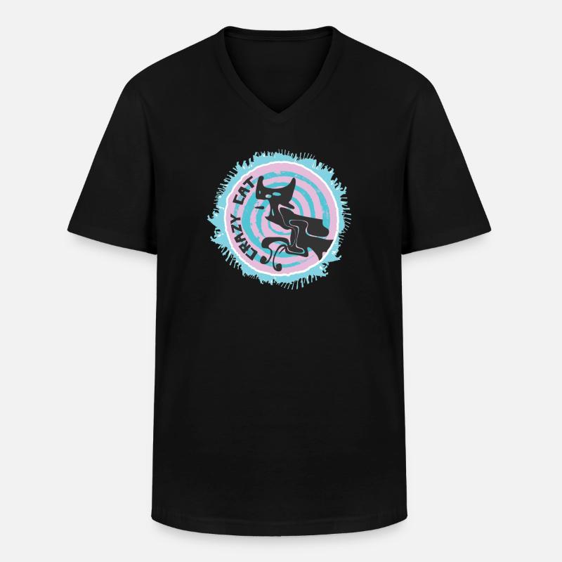 Abstrakte Katze mit Zitat - Männer-T-Shirt mit V-Ausschnitt - Schwarz