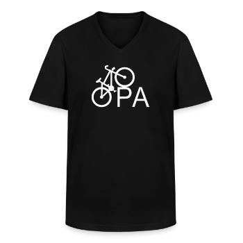 Opa Fahrrad Großvater - Männer-T-Shirt mit V-Ausschnitt - Schwarz - Vorne - AI Model Male 178 dark (178cm)