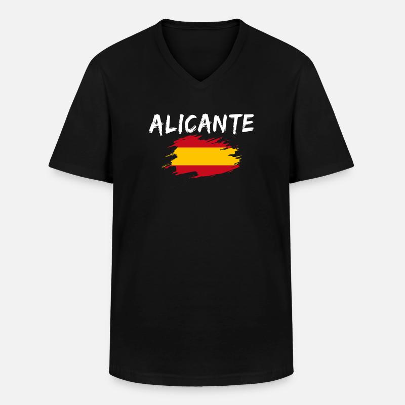 Alicante Spanien - Männer-T-Shirt mit V-Ausschnitt - Schwarz
