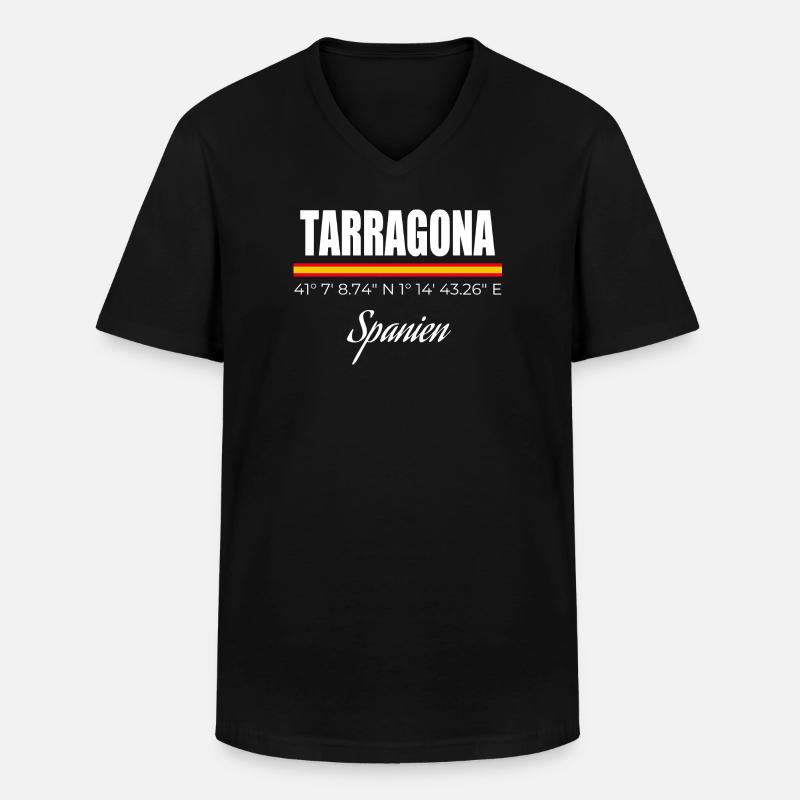 Tarragona - Männer-T-Shirt mit V-Ausschnitt - Schwarz