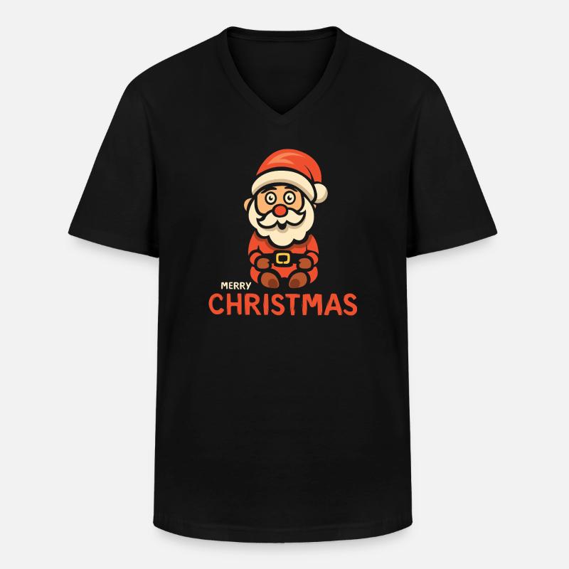 Weihnachtsmann Merry Christmas - Männer-T-Shirt mit V-Ausschnitt - Schwarz