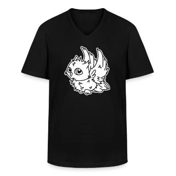 Eule im Flug – mystisches Eulenmotiv Nachtvogel - Männer-T-Shirt mit V-Ausschnitt - Schwarz - Vorne - AI Model Male 178 dark (178cm)