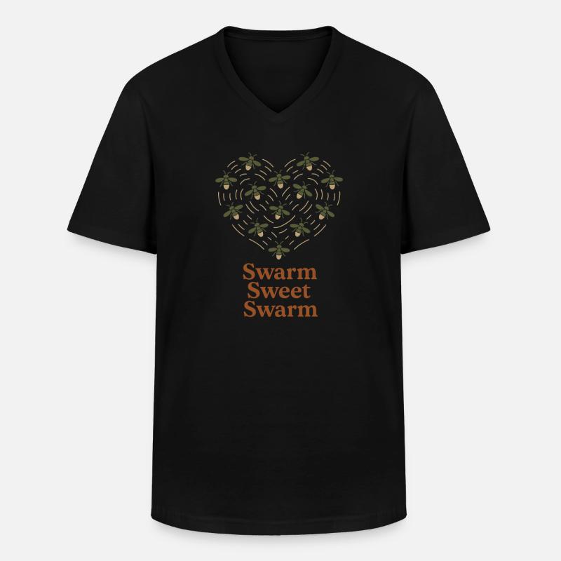 Firefly Summer Night Glow Bug Nostalgic - Männer-T-Shirt mit V-Ausschnitt - Schwarz
