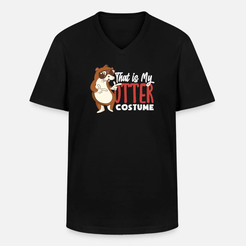 Seeotter Kostüm - Männer-T-Shirt mit V-Ausschnitt - Schwarz