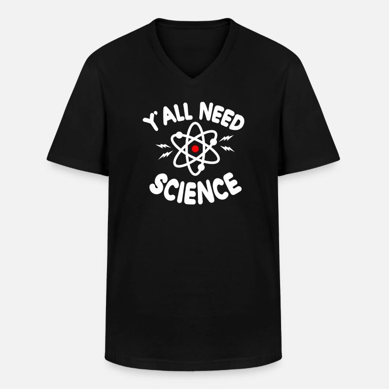 Science pour tous Tee Atom - T-shirt col V Homme - noir
