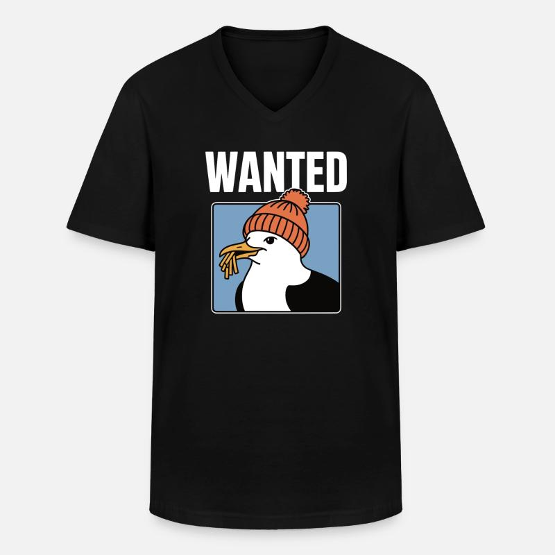 Gesuchte Pommes-möwe - Männer-T-Shirt mit V-Ausschnitt - Schwarz