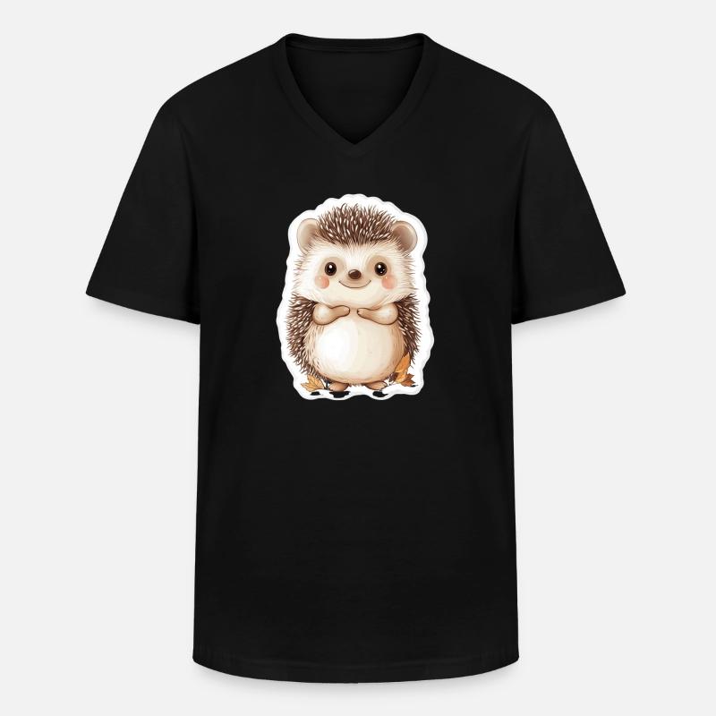 Igel - Männer-T-Shirt mit V-Ausschnitt - Schwarz