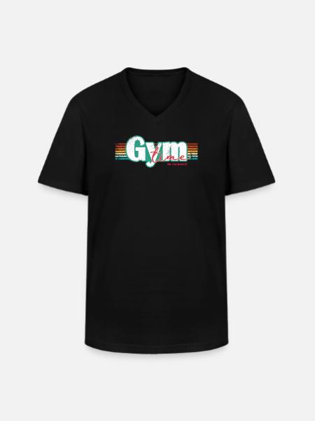 Gym Time – Inga ursäkter Fitness Design Fitnessstudio - T-shirt med V-ringning herr - svart