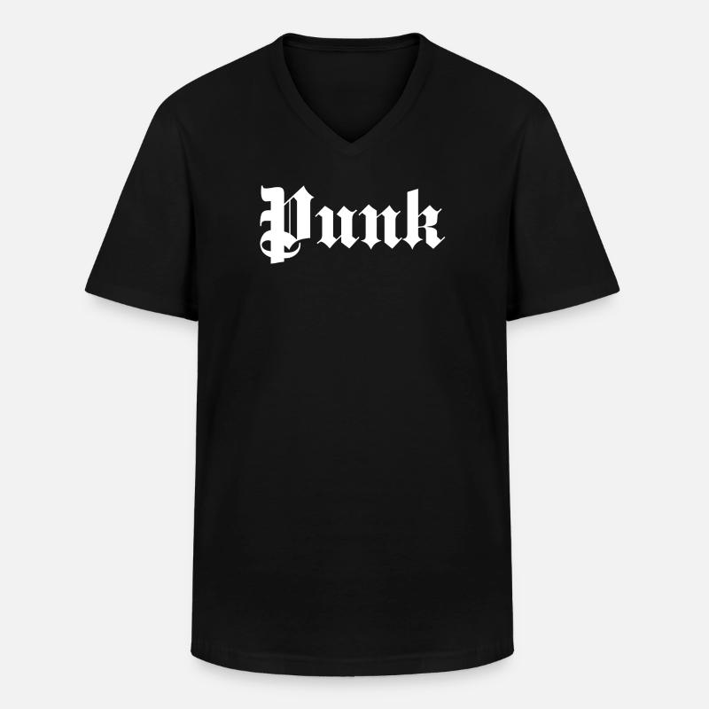 Punkrock Gothic Logo - Männer-T-Shirt mit V-Ausschnitt - Schwarz