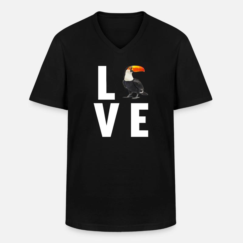Tukane Tukan - Männer-T-Shirt mit V-Ausschnitt - Schwarz