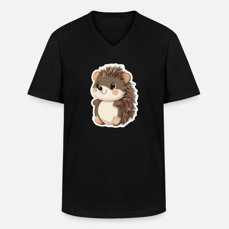 Igel - Männer-T-Shirt mit V-Ausschnitt - Schwarz