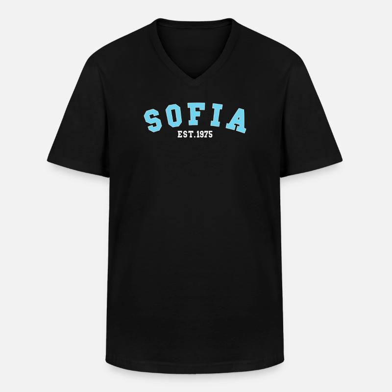 Sofia_Est_1975 - Männer-T-Shirt mit V-Ausschnitt - Schwarz