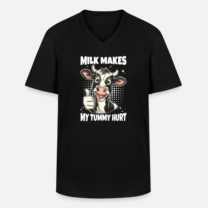 Laktose Intolerant Kuh Spruch - Männer-T-Shirt mit V-Ausschnitt - Schwarz