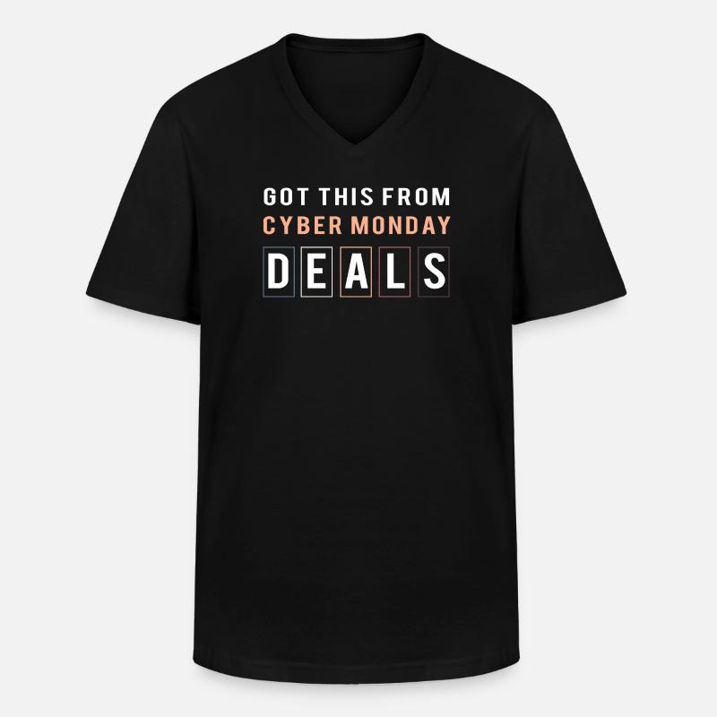 Cyber Monday Kaufrausch - Männer-T-Shirt mit V-Ausschnitt - Schwarz