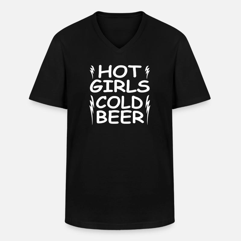 Bier - Männer-T-Shirt mit V-Ausschnitt - Schwarz