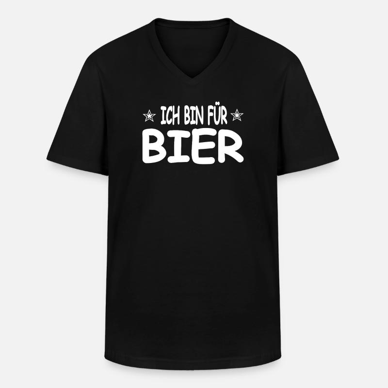 Bier - Männer-T-Shirt mit V-Ausschnitt - Schwarz