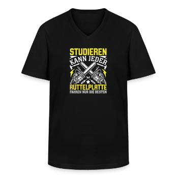 Studieren Kann Jeder  - Männer-T-Shirt mit V-Ausschnitt - Schwarz - Vorne - AI Model Male 178 dark (178cm)