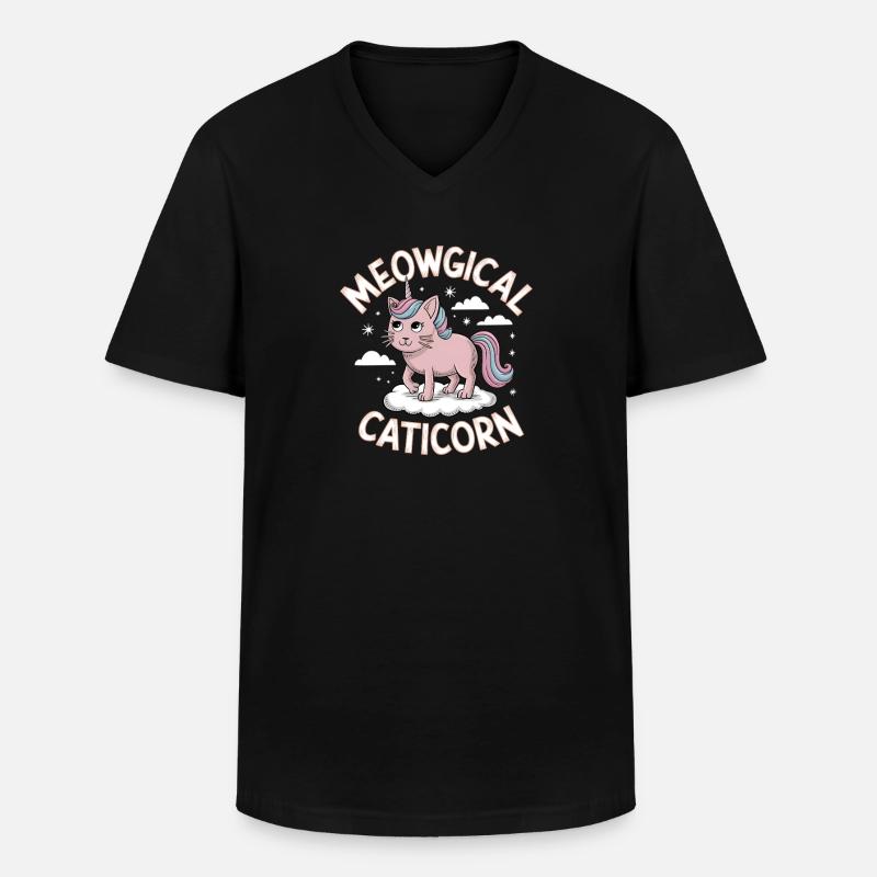 Miauiger Sternbock - Männer-T-Shirt mit V-Ausschnitt - Schwarz