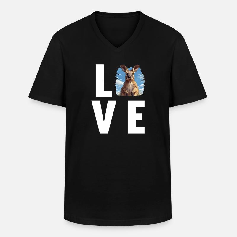 Wallabys Wallaby - Männer-T-Shirt mit V-Ausschnitt - Schwarz