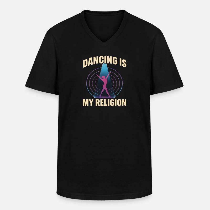 Dancing Is My Religion – Techno Rave - Männer-T-Shirt mit V-Ausschnitt - Schwarz