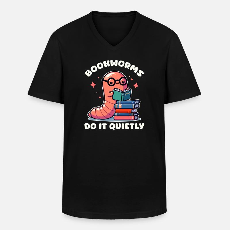 Librivore Lesen Süß - Männer-T-Shirt mit V-Ausschnitt - Schwarz