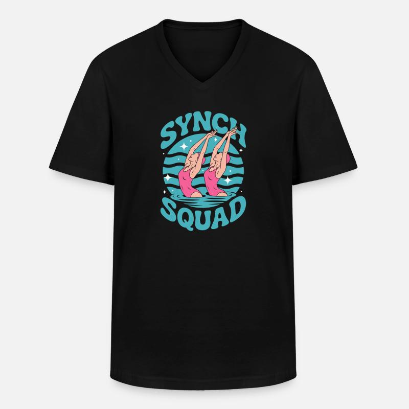 Synchronschwimmen Kunstschwimmen Wassersport - Männer-T-Shirt mit V-Ausschnitt - Schwarz