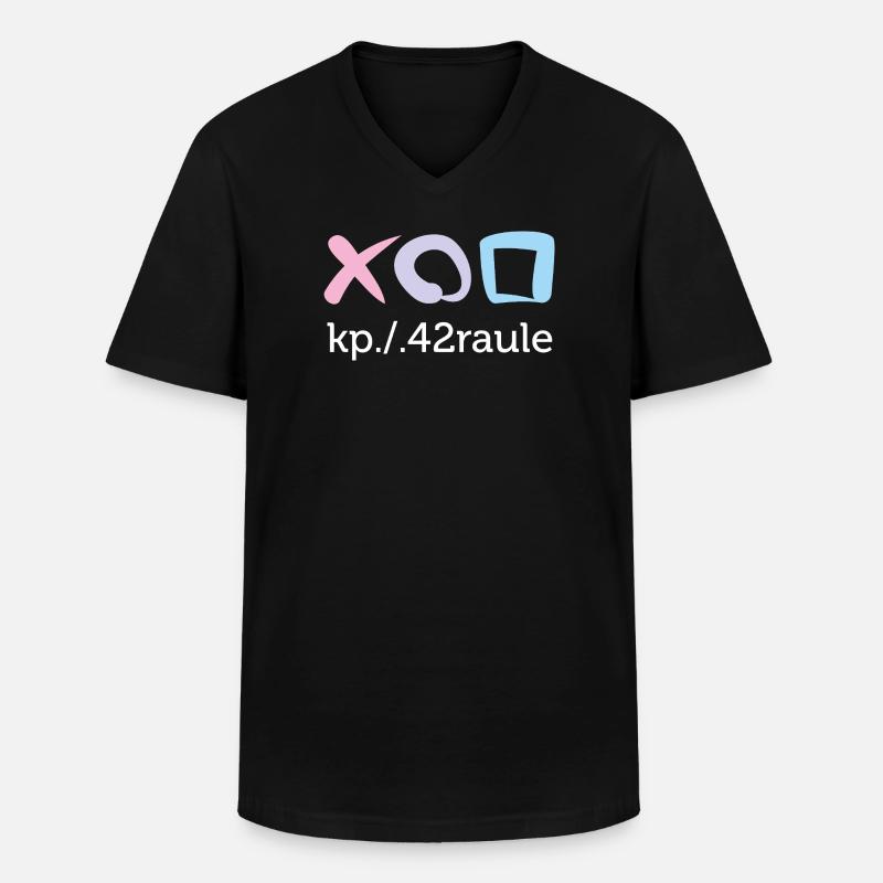 Raule - Männer-T-Shirt mit V-Ausschnitt - Schwarz