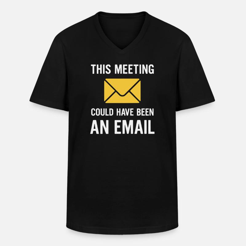 Meeting oder E-Mail - Männer-T-Shirt mit V-Ausschnitt - Schwarz