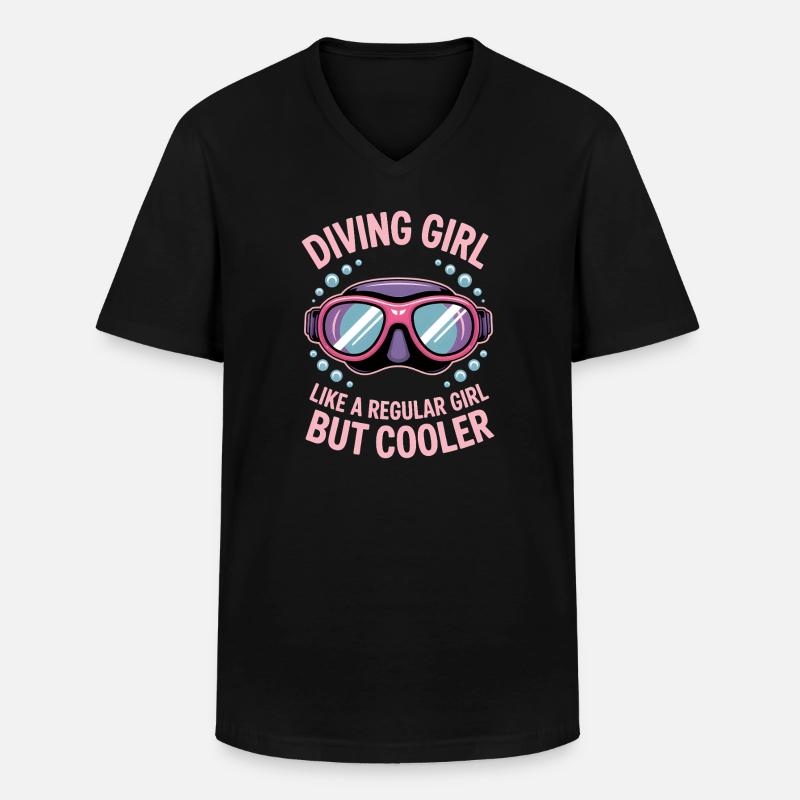 Tauchen Spruch Mädchen Lustiges Tauchen Geschenk - Männer-T-Shirt mit V-Ausschnitt - Schwarz