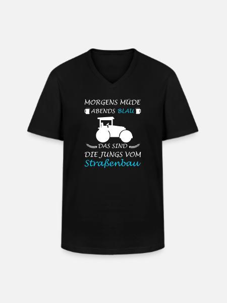 Straßenbau Straßenbauer Bauarbeiter - Männer-T-Shirt mit V-Ausschnitt - Schwarz