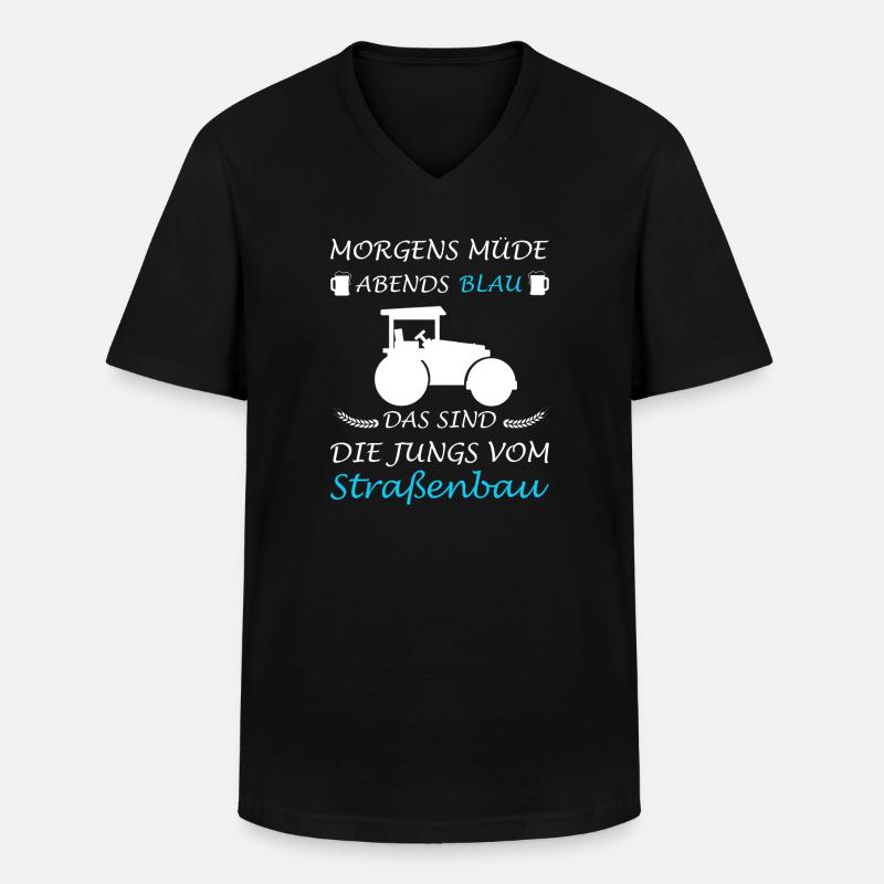 Straßenbau Straßenbauer Bauarbeiter - Männer-T-Shirt mit V-Ausschnitt - Schwarz