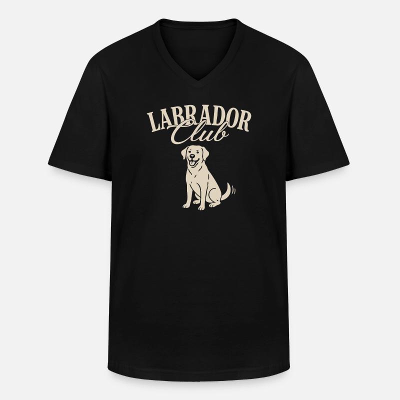 Labrador Club Illustration - Männer-T-Shirt mit V-Ausschnitt - Schwarz