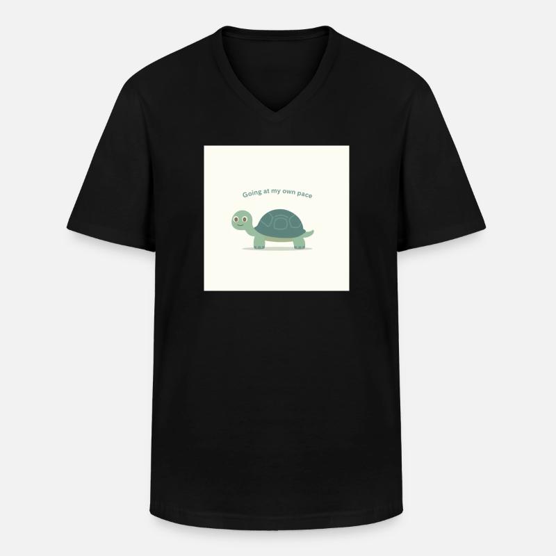 Turtle  - Männer-T-Shirt mit V-Ausschnitt - Schwarz