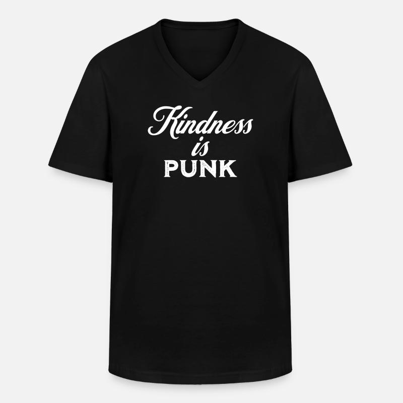 Freundlichkeit ist Punk - Männer-T-Shirt mit V-Ausschnitt - Schwarz