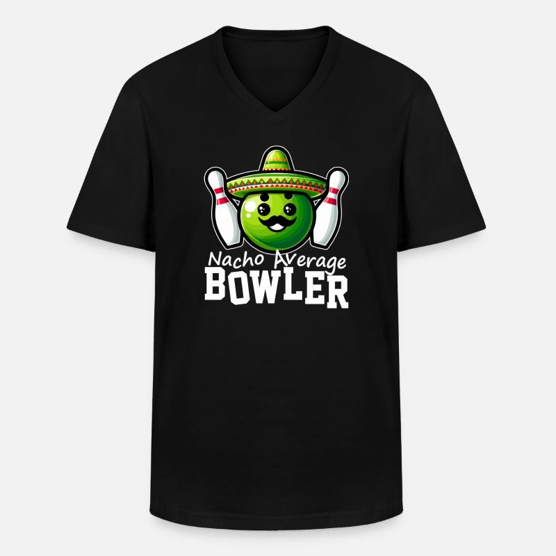 Nacho Durchschnittlicher Bowler - Männer-T-Shirt mit V-Ausschnitt - Schwarz