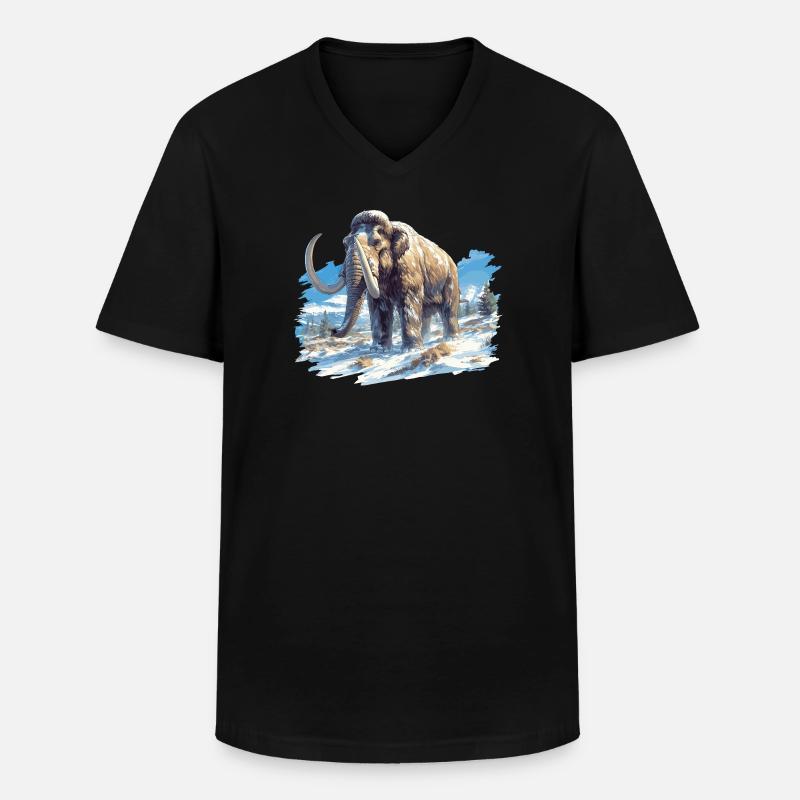 Mammuts Mammut - Männer-T-Shirt mit V-Ausschnitt - Schwarz