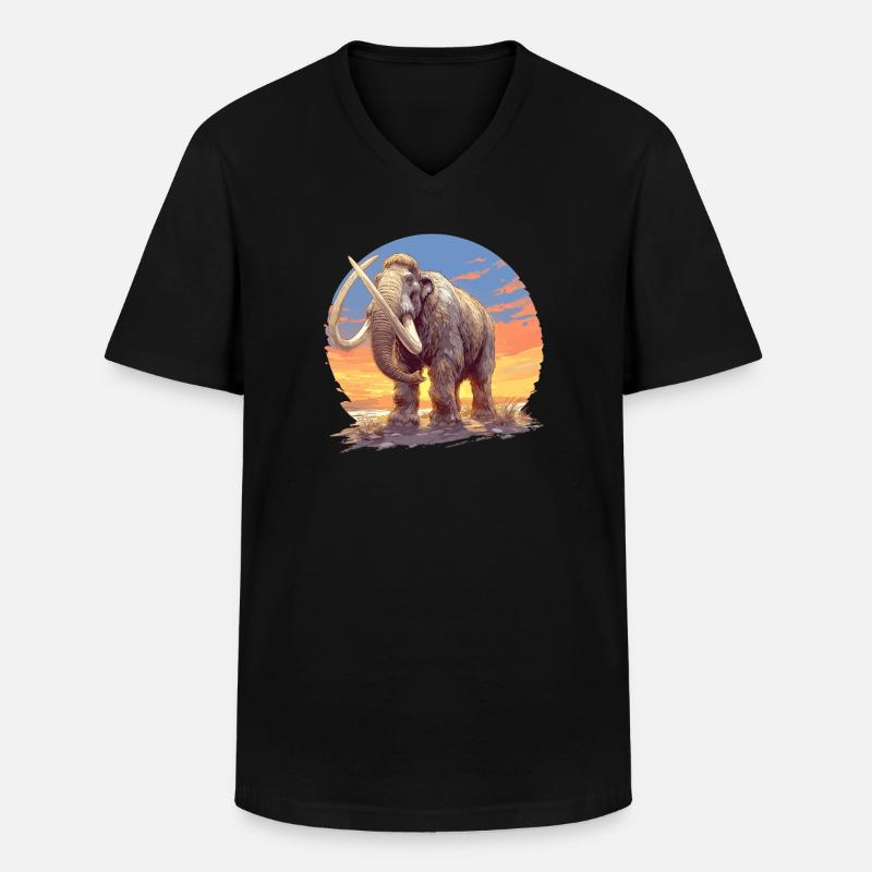 Mammuts Mammut - Männer-T-Shirt mit V-Ausschnitt - Schwarz