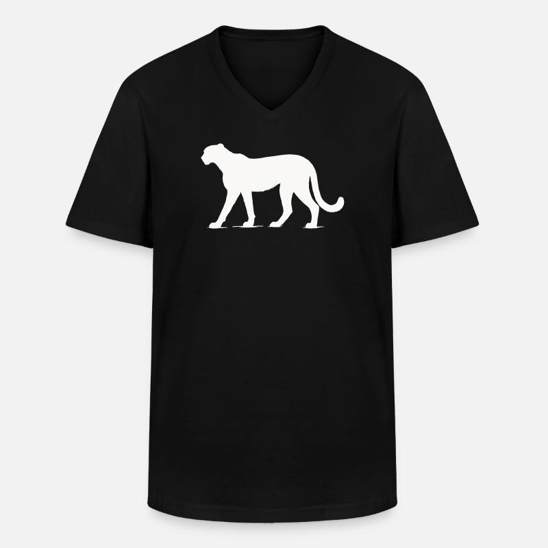 Gepard Tier  - Männer-T-Shirt mit V-Ausschnitt - Schwarz