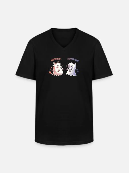 Effrayant Capy et vache - T-shirt col V Homme - noir