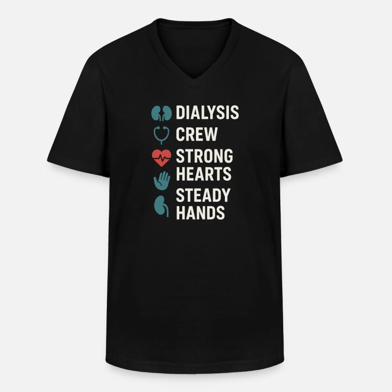 Dialyse Schwester Tech Nierenpflege Nephrologie - Männer-T-Shirt mit V-Ausschnitt - Schwarz