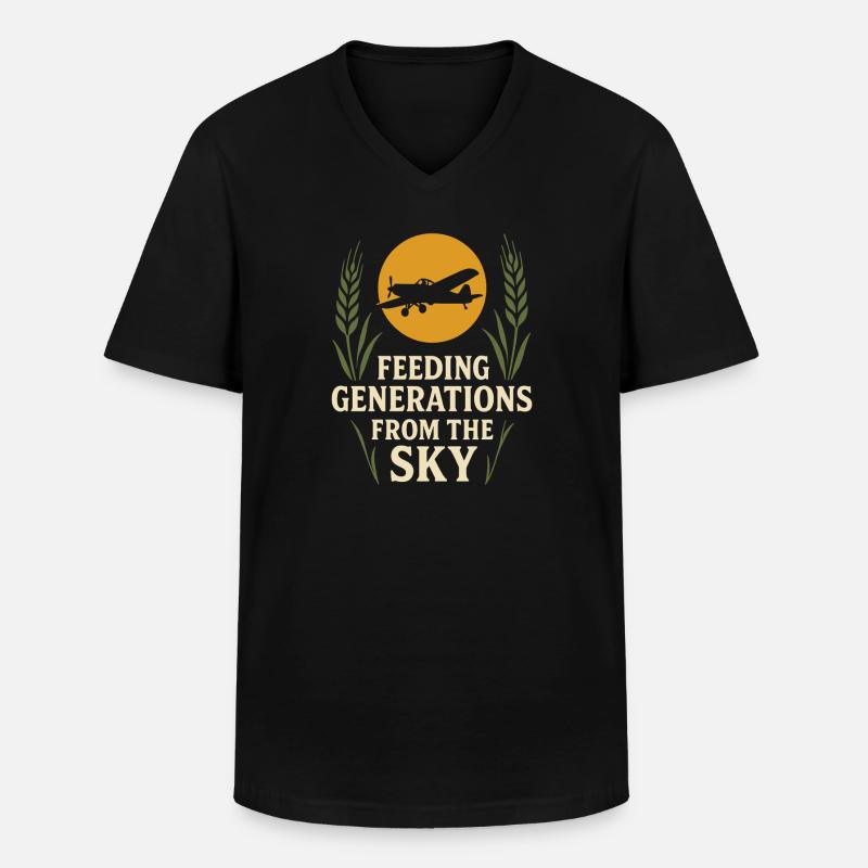 Ländliche Luftfahrt Landwirtschaft Pilotgeschenk - Männer-T-Shirt mit V-Ausschnitt - Schwarz