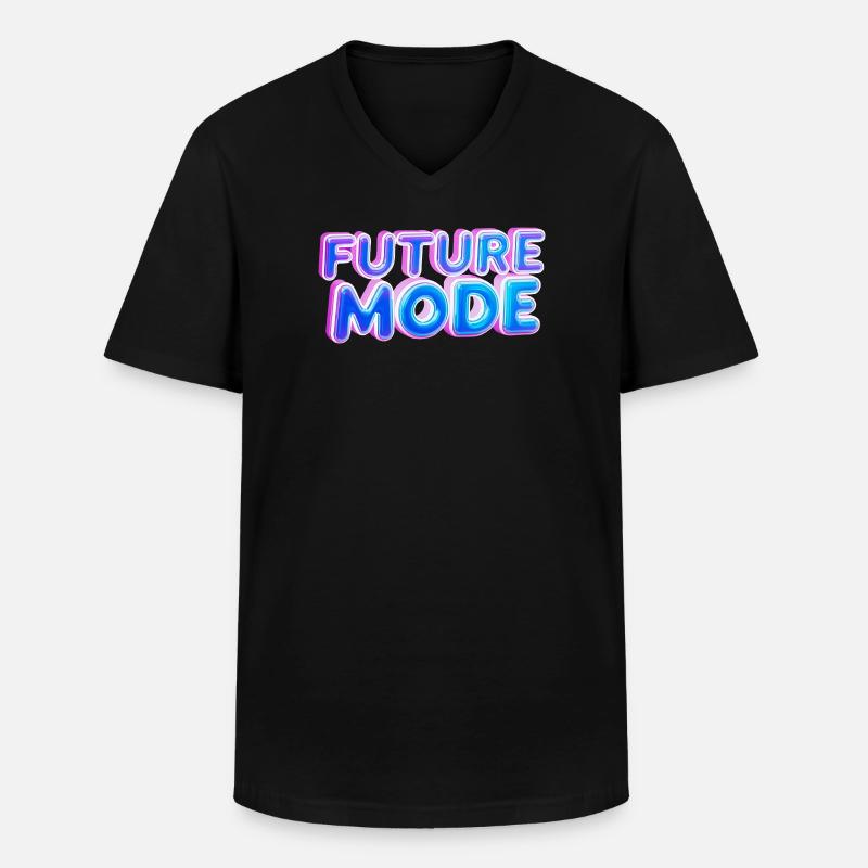 Future Mode Neon Licht - Männer-T-Shirt mit V-Ausschnitt - Schwarz