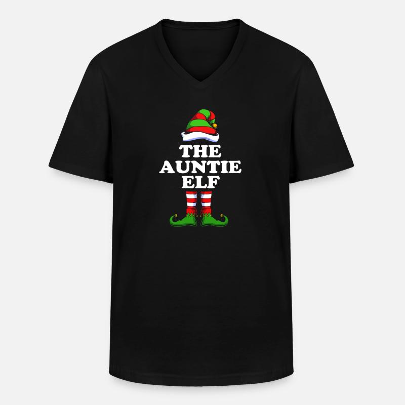 Tante Elfe Elf Weihnachtsgeschenk - Männer-T-Shirt mit V-Ausschnitt - Schwarz