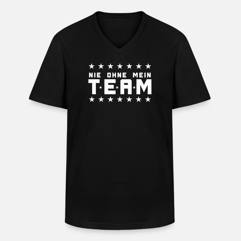 Mein Team - Männer-T-Shirt mit V-Ausschnitt - Schwarz